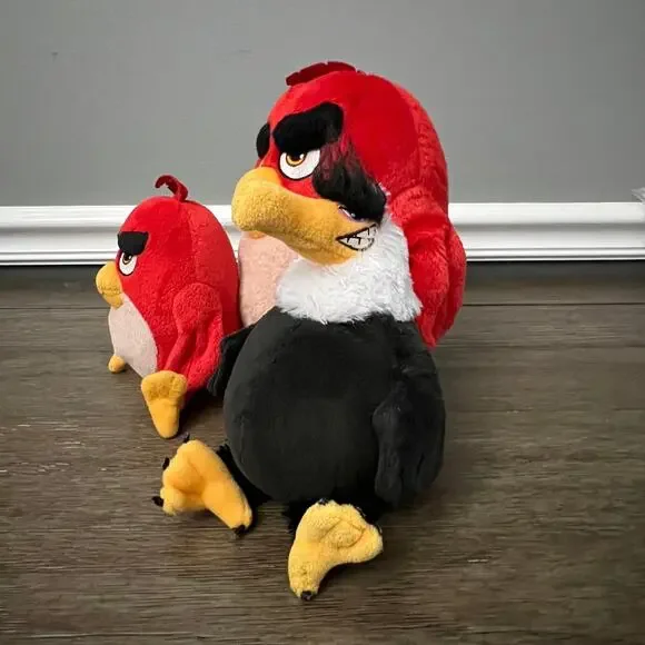Angry Birds Plush Lot of 3 Eagle,‎ Red Bird(s) Medium and Small